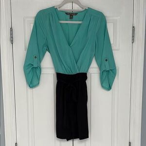 Charlie Jade Green Sheath Dress with Ruched Wrap Design